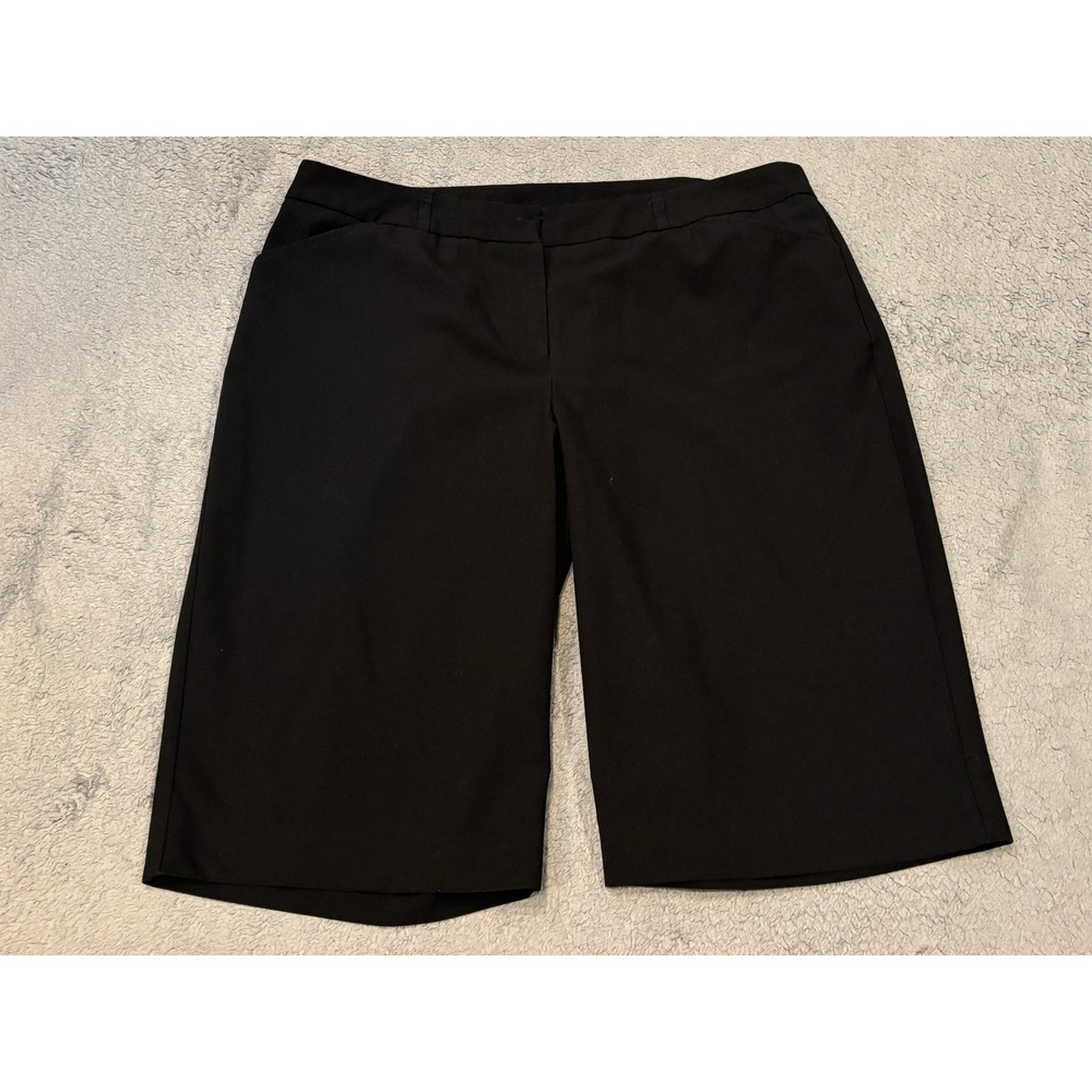Worthington Stretch Black Bermuda Shorts Womens 14 Dress Shorts Knee Length